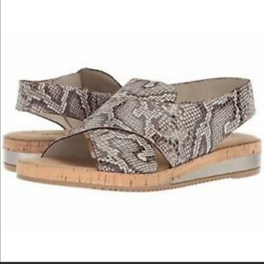 Sesto Meucci Snake Sylke Leather Slingback Sandal